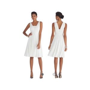 White House Blavk Market Genius Convertible Fit and Flare Ecru Dress